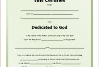 Child Dedication Certificate Template For Word | Document Hub with Free Printable Baby Dedication Certificate Templates