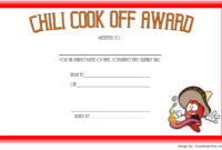 Chili Cook-Off Award Certificate Template Free 3 | Awards pertaining to Chili Cook Off Certificate Template