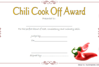 Chili Cook-Off Award Certificate Template Free 4 within Best Chili Cook Off Certificate Template