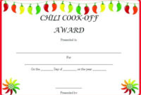 Chili Cook Off Award Certificate Template Winner Certificate pertaining to Best Chili Cook Off Certificate Template