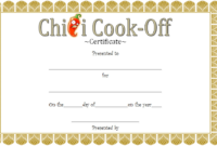 Chili Cook-Off Certificate Template Free 3 | Chili Cook Off pertaining to Chili Cook Off Award Certificate Template Free
