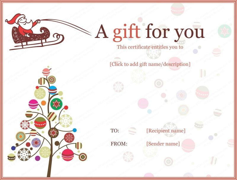 Christmas Gift Certificate Template Free Download (4) - Tem with Fresh Christmas Gift Templates Free Typable