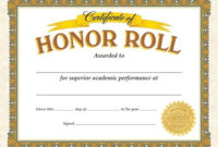 Classic Certificates, Honor Roll, T11307 | Certificate for Best Editable Honor Roll Certificate Templates