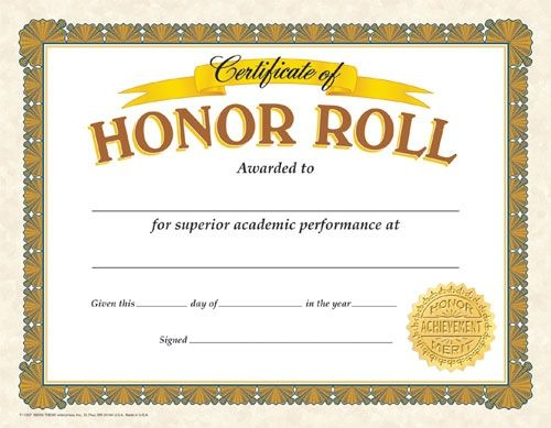 Classic Certificates, Honor Roll, T11307 | Certificate with regard to Unique Certificate Of Honor Roll Free Templates