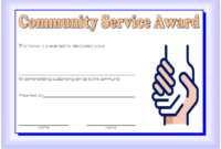 Community Service Award Certificate Template Free 4 In 2020 regarding Fresh Community Service Certificate Template Free Ideas