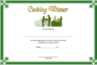 Cooking Competition Certificate Template Free For Winner 1 with Unique Certificate Of Cooking 7 Template Choices Free