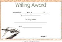 Creative Writing Award Certificate Template Free 1 In 2020 throughout Writing Competition Certificate Templates
