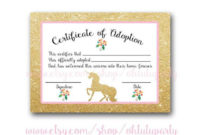 Custom Order Unicorn Adoption Certificatesohtutuparty in Best Unicorn Adoption Certificate Free Printable 7 Ideas