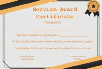 Customer Service Award Certificate: 10 Templates That Give for Volunteer Of The Year Certificate 10 Best Awards