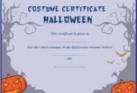 Cutest Halloween Costume Certificate Template | Certificate for Halloween Costume Certificate