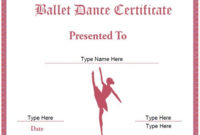 Dance Certificate Template In 2020 | Certificate Templates pertaining to Unique Ballet Certificate Template