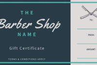 Design Your Own Barber Shop Gift Certificate for Barber Shop Certificate Free Printable 2020 Designs