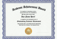 Details About Academic Achievement Award Certificate Recognition Custom  Gift-Customized Name with regard to Fresh Certificate Of Academic Excellence Award