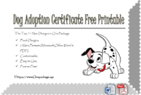 Dog Adoption Certificate Free Printable Ideas In 2020 | Dog regarding Best Dog Adoption Certificate Free Printable 7 Ideas