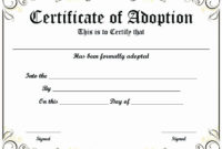 Dog Adoption Certificate Template Free New Free Printable inside Dog Adoption Certificate Editable Templates