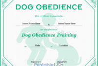 Dog Obedience Certificate Format In Onahau, Snowy Mint And in Dog Obedience Certificate Templates