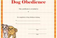 Dog Obedience Certificate Printable Certificate | Dog throughout Dog Obedience Certificate Template