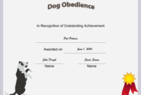 Dog Obedience Certificate Printable Certificate | Training pertaining to Unique Dog Obedience Certificate Templates