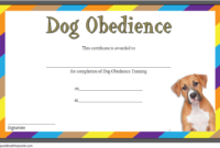 Dog Obedience Training Certificate Template Free 1 | Dog with Dog Obedience Certificate Templates