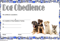 Dog Obedience Training Certificate Template Free 3 In 2020 for Unique Dog Obedience Certificate Templates