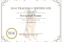 Dog Training Certificate | Microsoft Word & Excel Templates throughout Unique Dog Obedience Certificate Templates