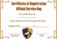 Dog Training Certificate Template Elegant Service Dog Papers for Dog Training Certificate Template Free 10 Best