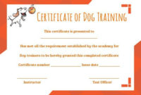 Dog Training Certificate Template In 2020 | Training pertaining to Dog Obedience Certificate Templates