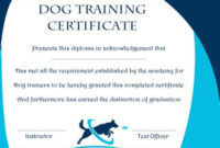 Dog Training Gift Certificate Template | Training within Unique Dog Obedience Certificate Templates