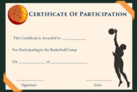 Download Free Editable And Printable Basketball intended for Unique Basketball Participation Certificate Template