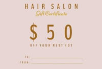 Easy To Edit Hair Salon Gift Certificates. in Fresh Beauty Salon Gift Certificate