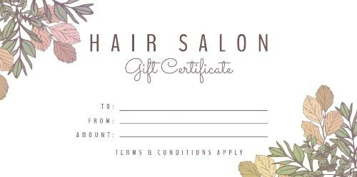 Easy To Edit Hair Salon Gift Certificates. pertaining to Free Printable Beauty Salon Gift Certificate Templates