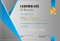 Editable Word Certificate Of Participation Template for Recognition Certificate Editable
