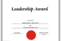 Education Certificates – Leadership Award Certificate regarding Unique Leadership Award Certificate Templates