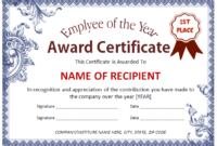 Employee Award Certificate Template | Office Templates Online inside Recognition Certificate Editable