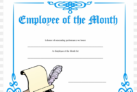 Employee Of The Month Certificate Template Free Templates with regard to Employee Of The Month Certificate Template Word