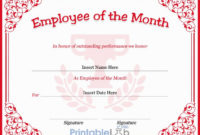 Employee Of The Month Certificate Template In Monza, Your pertaining to Fresh Employee Of The Month Certificate Templates