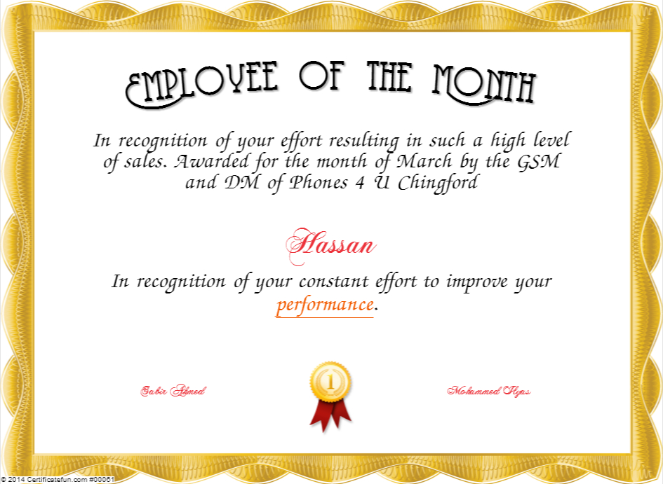Employee Of The Month Recognition Quotes Maggiemployee regarding Best Certificate Of Job Promotion Template 7 Ideas