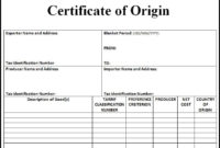 🥰Free Printable Certificate Of Origin Form Template [Pdf intended for Certificate Of Origin Template