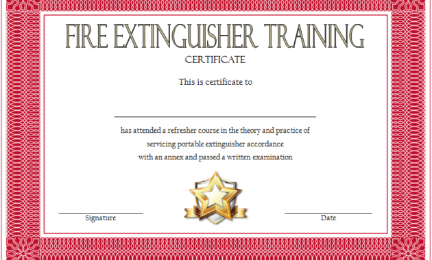 Fire Extinguisher Certificate Template (4) - Templates with Fresh Physical Fitness Certificate Template 7 Ideas