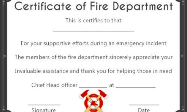 Fire Safety Certificate: 10+ Safety Certificate Templates throughout Fresh Firefighter Certificate Template Ideas