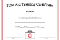 First Aid Training Certificate - Free Printable within First Aid Certificate Template Free