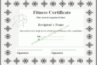 Fitness Certificate Template | Graphics And Templates with regard to Unique Physical Fitness Certificate Templates