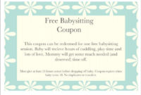 Floral Baby Sitting Coupon Template Download | Babysitting pertaining to Best 7 Babysitting Gift Certificate Template Ideas