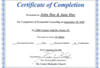 Florida Premarital Course Online, Licensed Provider – Only for Marriage Counseling Certificate Template