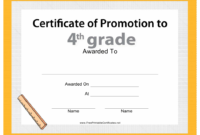 Fourth Grade Promotion Certificate Template Download with regard to Best Grade Promotion Certificate Template Printable
