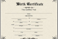 Free 17+ Birth Certificate Templates In Ai | Indesign | Ms for Puppy Birth Certificate Template
