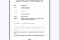 Free 23+ Sample Certificate Of Conformance In Pdf | Ms Word for Best Conformity Certificate Template