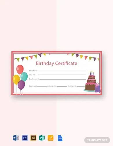 Free 4+ Sample Birthday Gift Certificate Templates In Psd with regard to Birthday Gift Certificate Template Free 7 Ideas