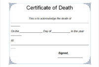 Free 4+ Useful Sample Death Certificate Templates In Pdf inside Unique Blank Death Certificate Template 7 Documents