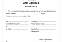 Free 5+ Death Certificate Forms In Pdf | Ms Word with Blank Death Certificate Template 7 Documents